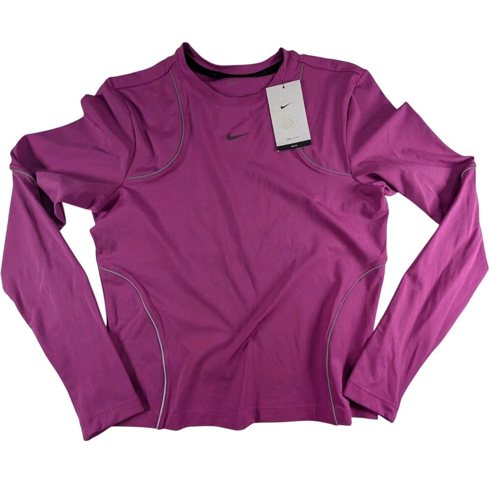 Nike Women’s Size Large Running Division Long-Sleeve Running Top Hot Fuchsia